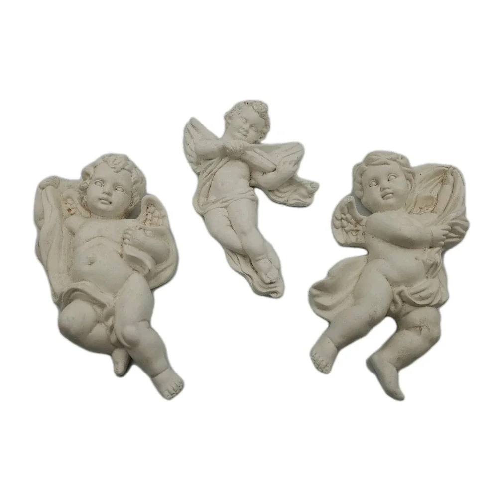 Vintage Lot Of 3 Wall Hanging Cherubs
